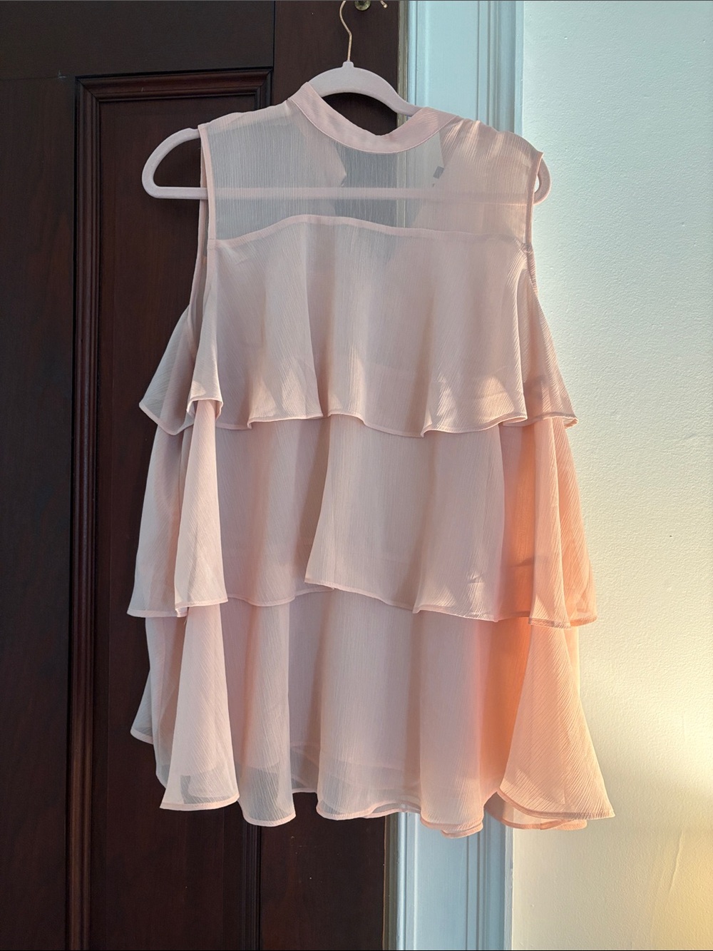 Apt. 9 Blush Pink Tiered Ruffle Sleeveless Blouse